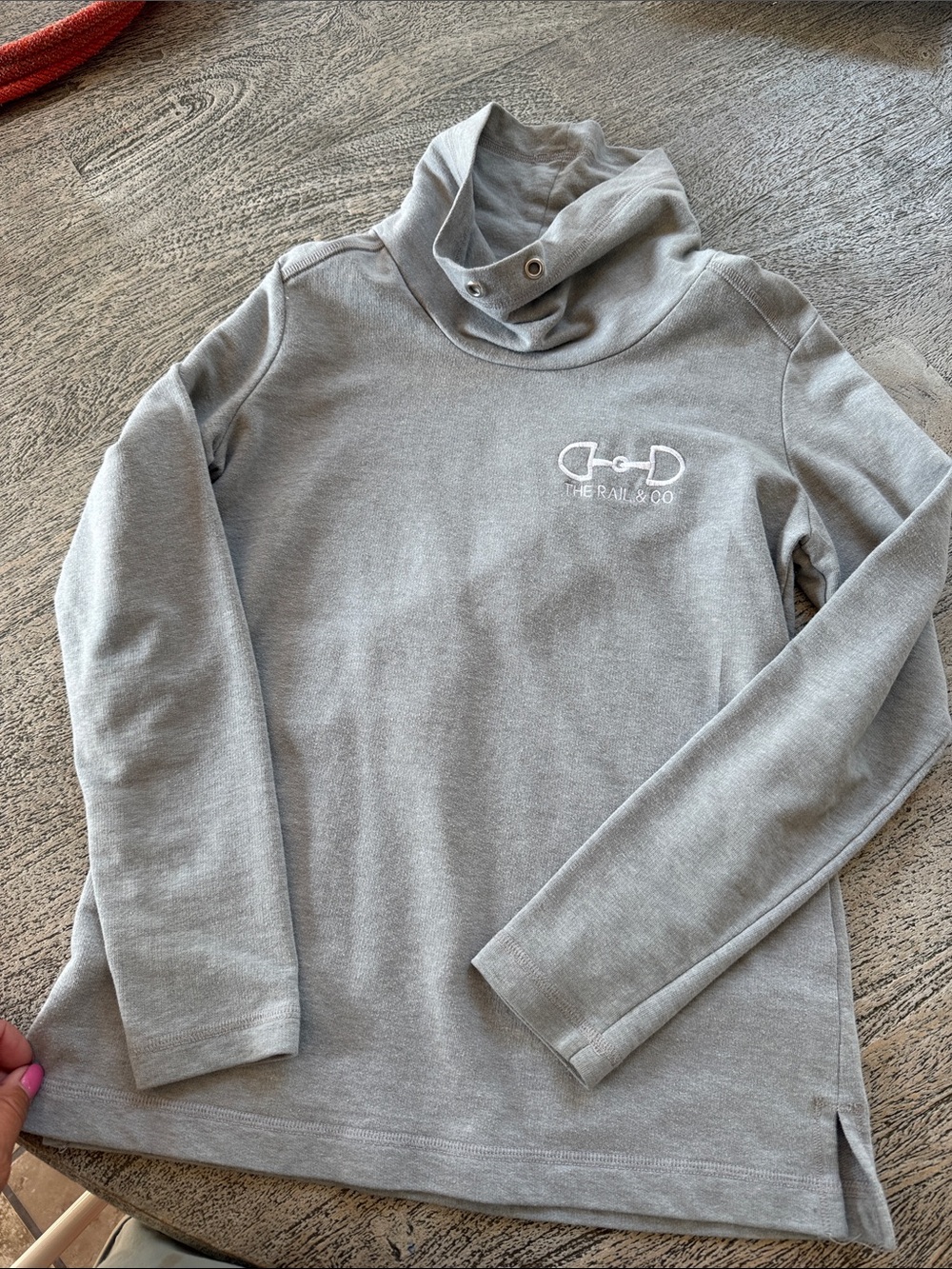 Karen Scott Grey Funnel Neck Sweatshirt